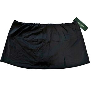 Lauren Ralph Lauren Black Swim Skirt Size 16 NWT Pull On Bathing Suit Bottom
